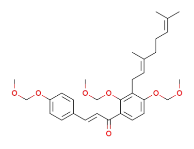(E)-1-(3-((E)-3,7-dimethylocta-2,6-dien-1-yl)-2,4-bis(methoxymethoxy)phenyl)-3-(4-(methoxymethoxy)phenyl)prop-2-en-1-one